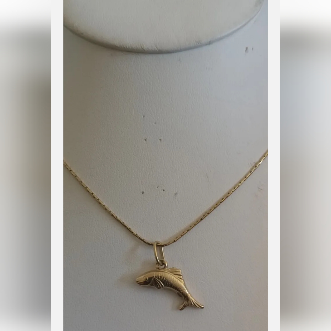 14k Solid Gold Chain And 14k Pendant 14k Solid Gold Chain And 14k Pendant